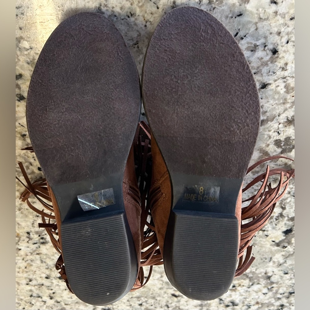 Suede Fringe Booties - Picture 5 of 7